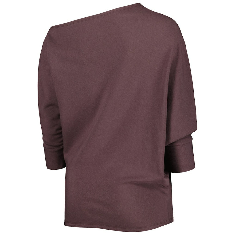 NFL Cleveland Browns KIYA TOMLIN Women's Twisted Tri-Blend Asymmetrical 3/4-Dolman Sleeve Sweatshirt