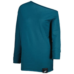 NFL Philadelphia Eagles KIYA TOMLIN Women's Twisted Tri-Blend Asymmetrical 3/4-Dolman Sleeve Sweatshirt