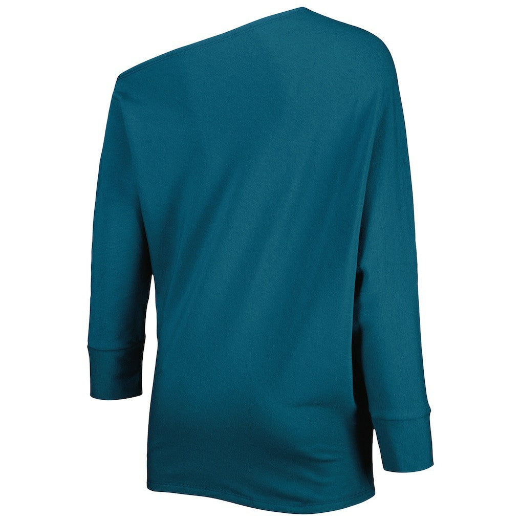 NFL Philadelphia Eagles KIYA TOMLIN Women's Twisted Tri-Blend Asymmetrical 3/4-Dolman Sleeve Sweatshirt