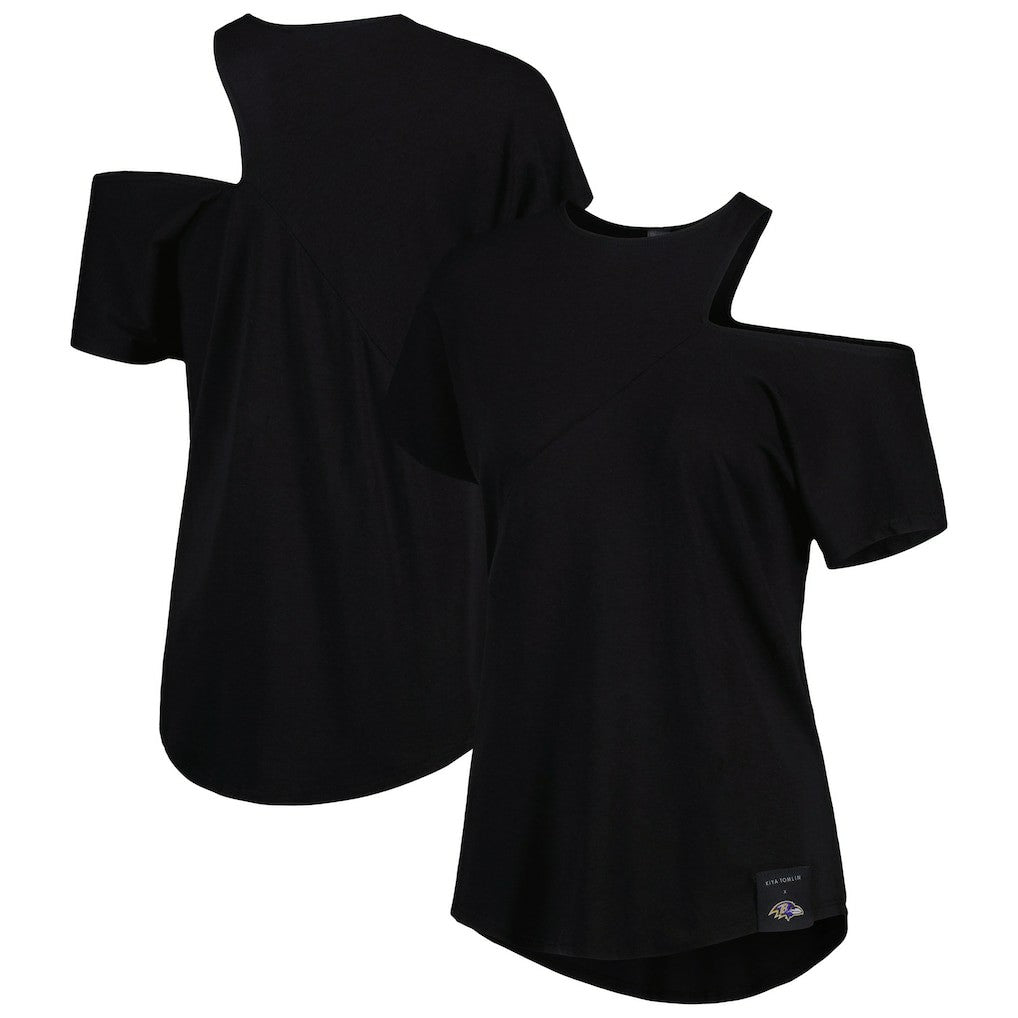 NFL Baltimore Ravens KIYA TOMLIN Women's Cut Out Tri-Blend Shirt
