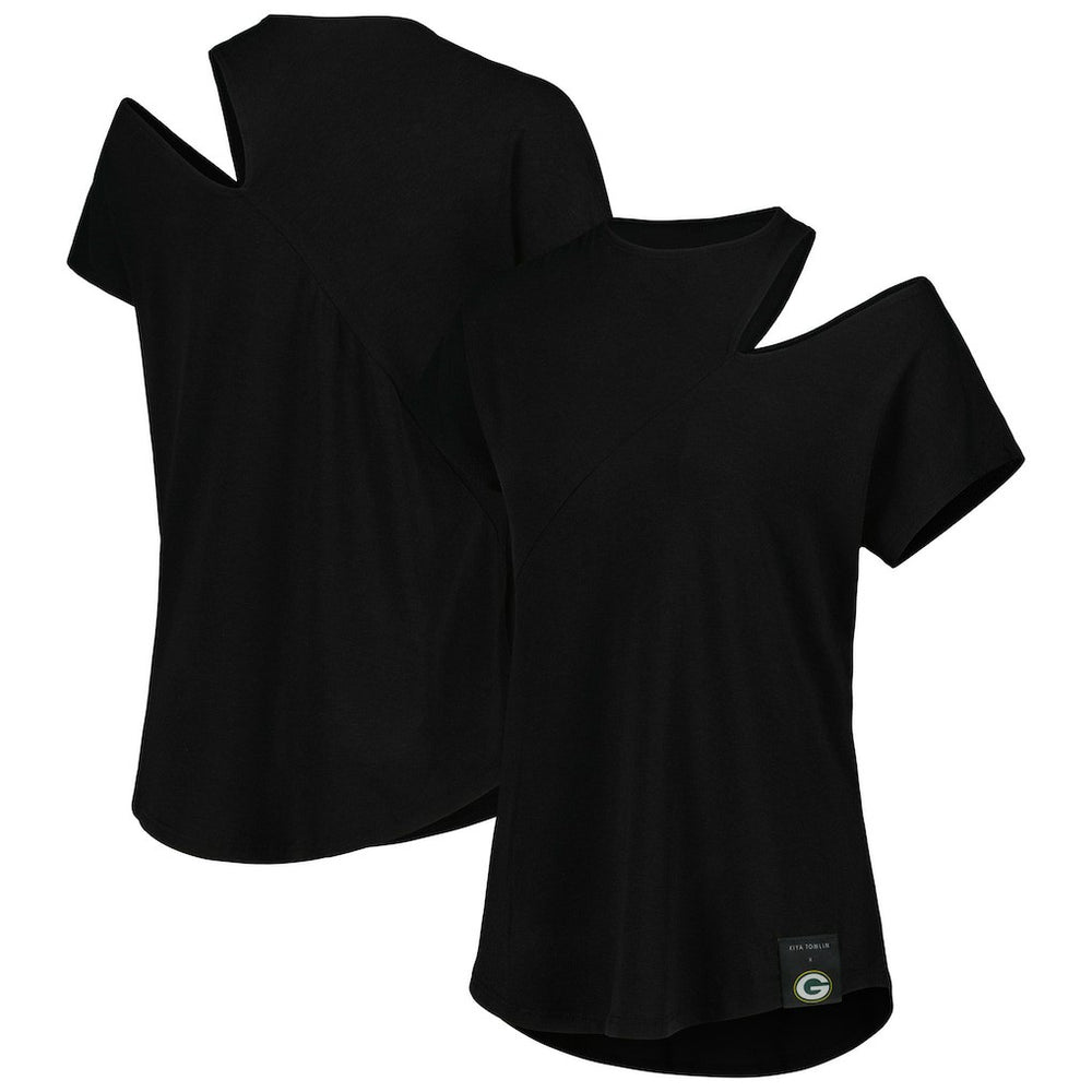 NFL Green Bay Packers KIYA TOMLIN Women's Cut Out Tri-Blend Shirt
