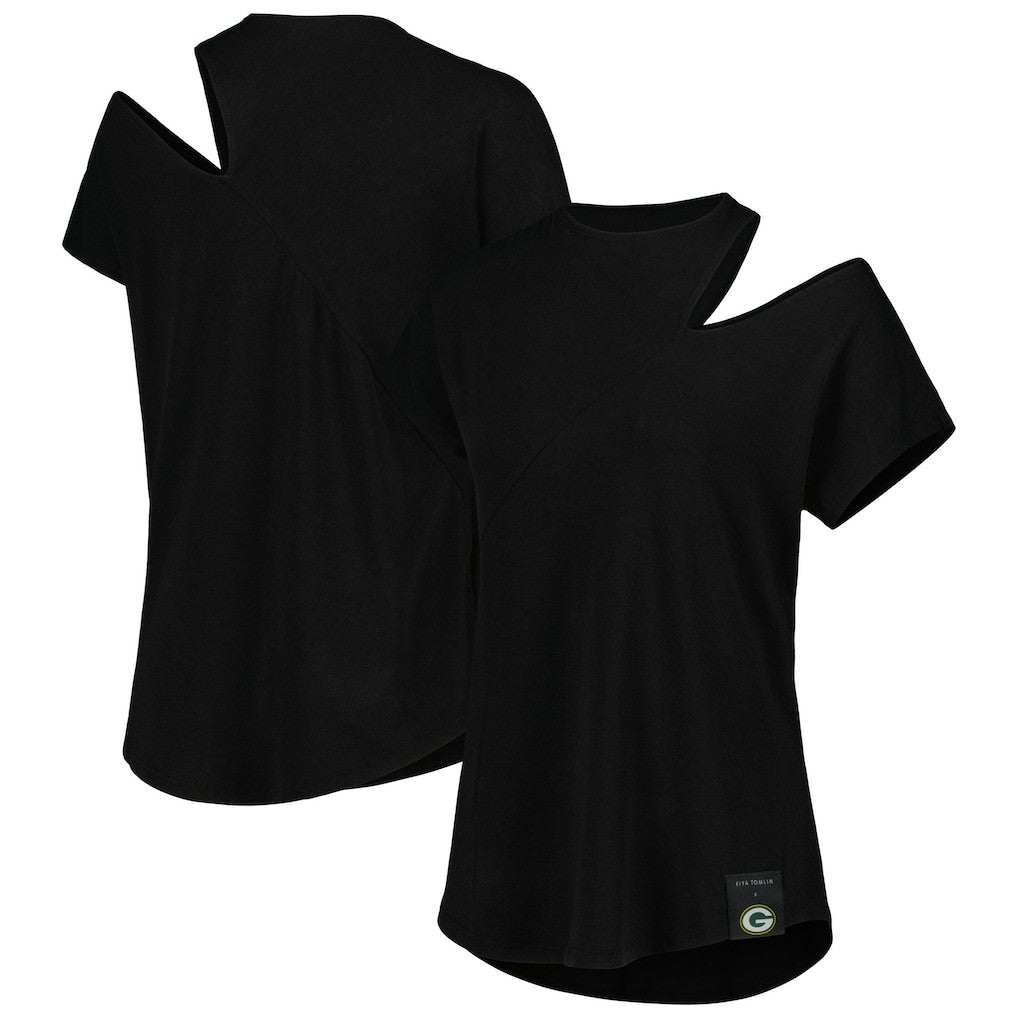 NFL Green Bay Packers KIYA TOMLIN Women's Cut Out Tri-Blend Shirt