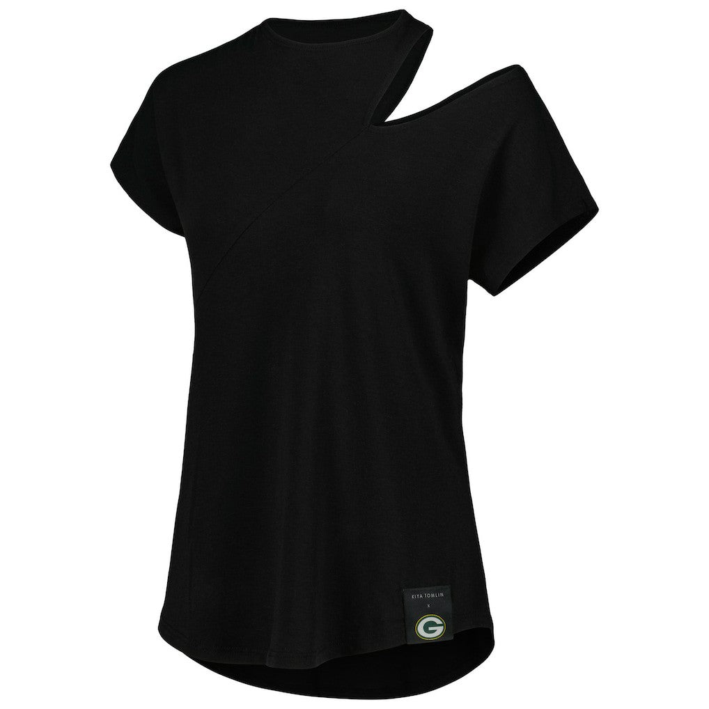 NFL Green Bay Packers KIYA TOMLIN Women's Cut Out Tri-Blend Shirt