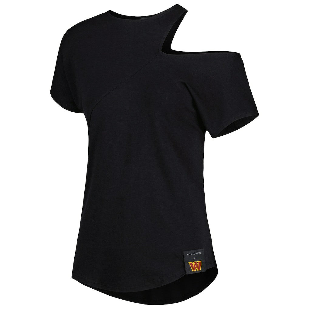 NFL Washington Commanders KIYA TOMLIN Women's Cut Out Tri-Blend Shirt