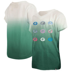 NFL Green Bay Packers Youth Multi Logo Ombre V-Neck T-Shirt