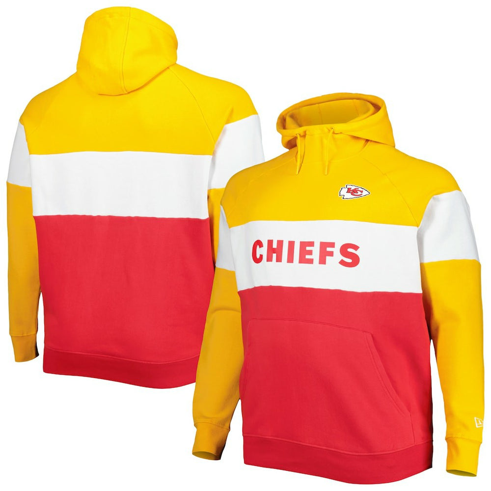 NFL Kansas City Chiefs Big & Tall Current Team Colorblock Fleece Raglan Pullover Hoodie