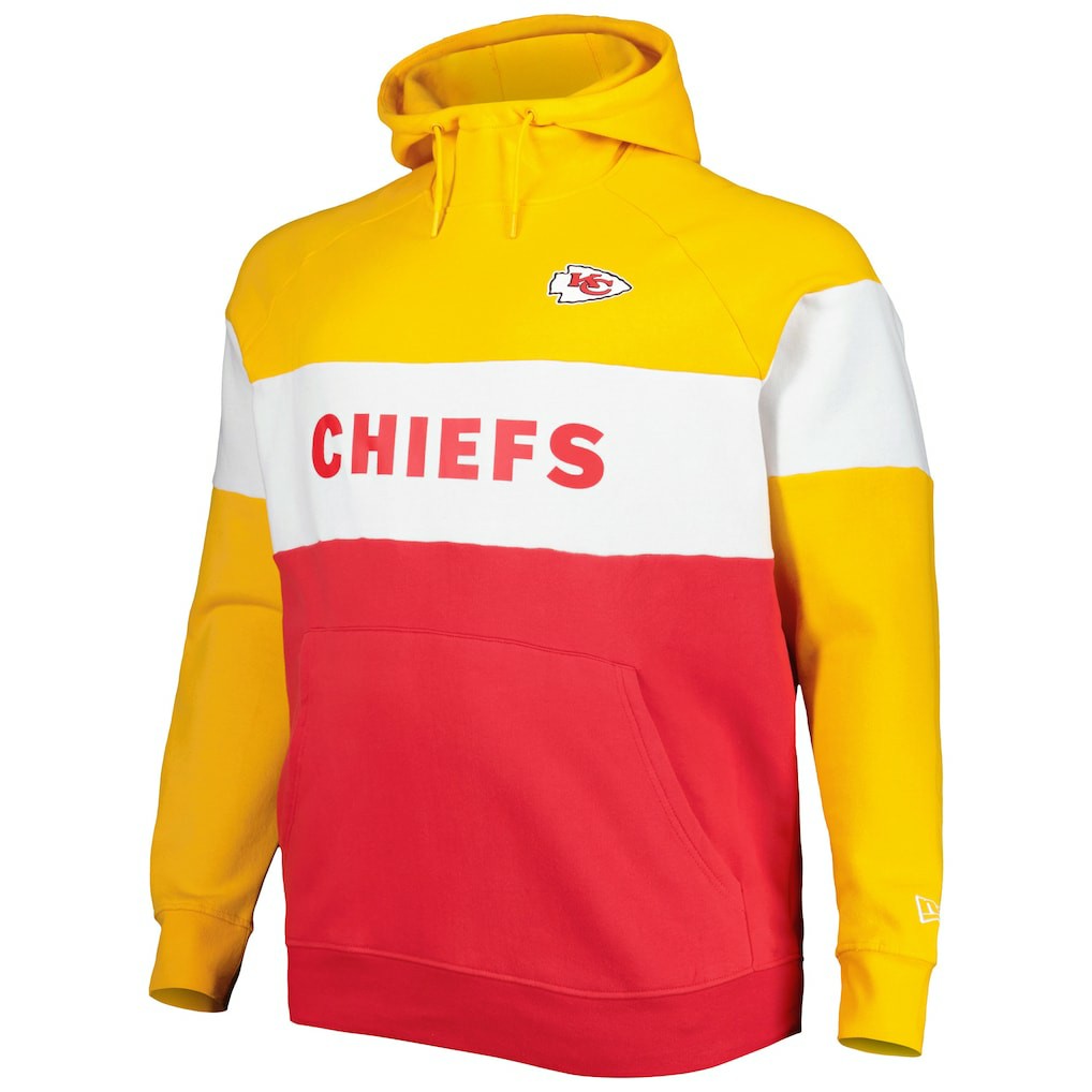 NFL Kansas City Chiefs Big & Tall Current Team Colorblock Fleece Raglan Pullover Hoodie