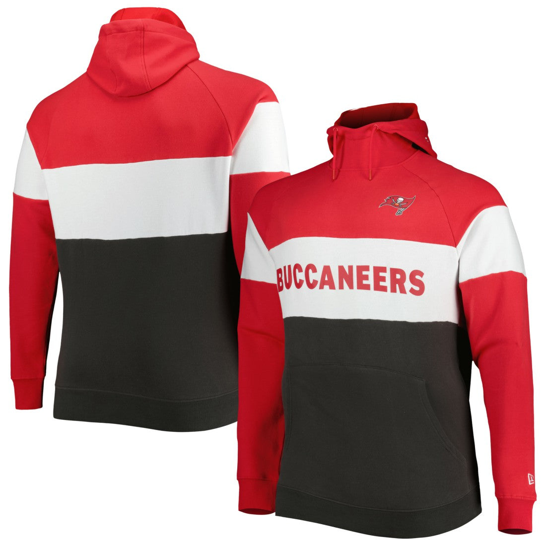 NFL Tampa Bay Buccaneers Big & Tall Current Colorblock Raglan Fleece Pullover Hoodie