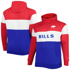 NFL Buffalo Bills Big & Tall Throwback Colorblock Fleece Raglan Pullover Hoodie