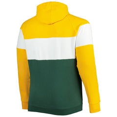 NFL Green Bay Packers Big & Tall Throwback Colorblock Fleece Raglan Pullover Hoodie