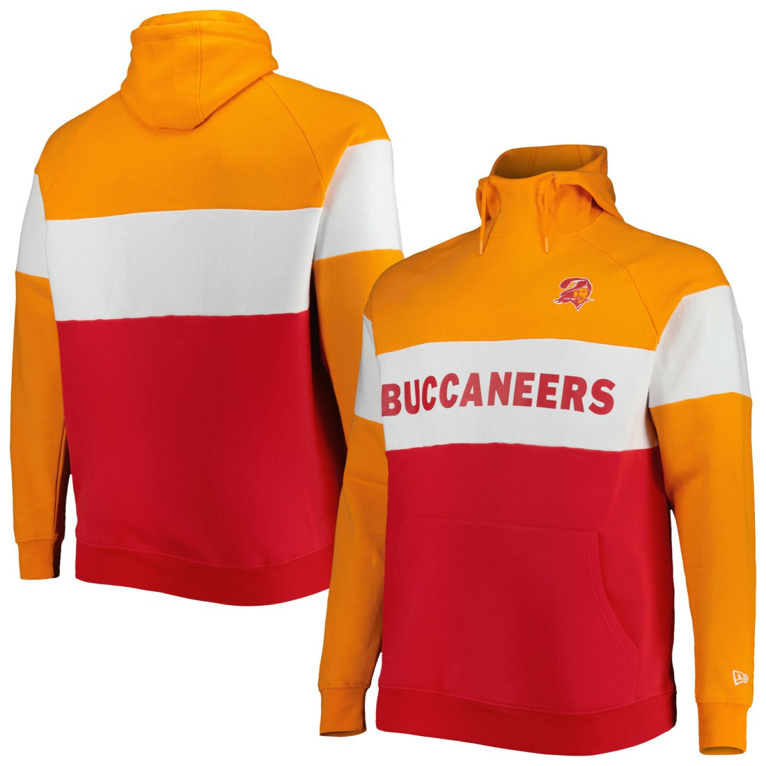 NFL Tampa Bay Buccaneers Big & Tall Throwback Colorblock Raglan Pullover Hoodie