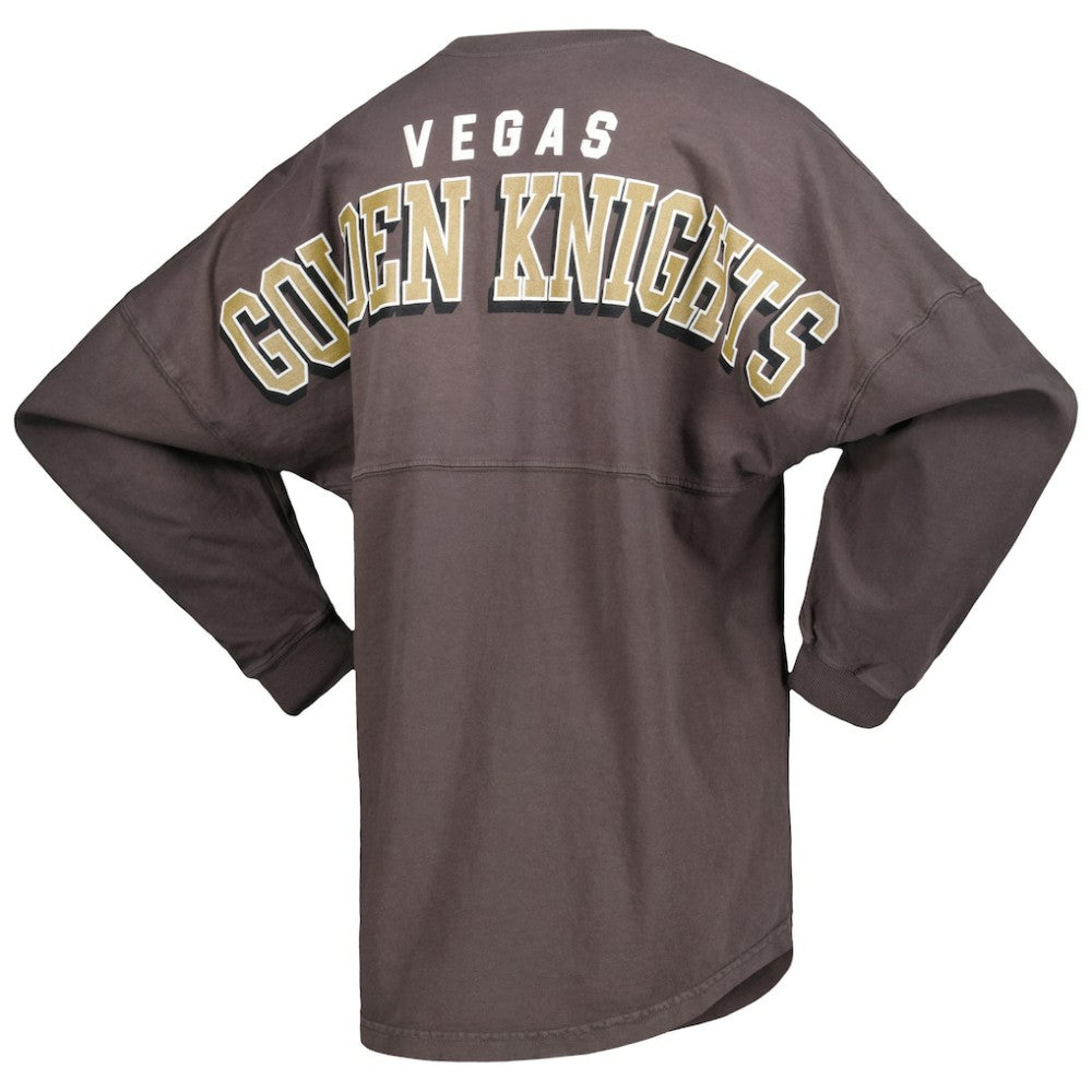 Vegas Golden Knights Fanatics Women's Spirit Lace-Up V-Neck Long Sleeve Jersey T-Shirt