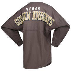 Vegas Golden Knights Fanatics Women's Spirit Lace-Up V-Neck Long Sleeve Jersey T-Shirt