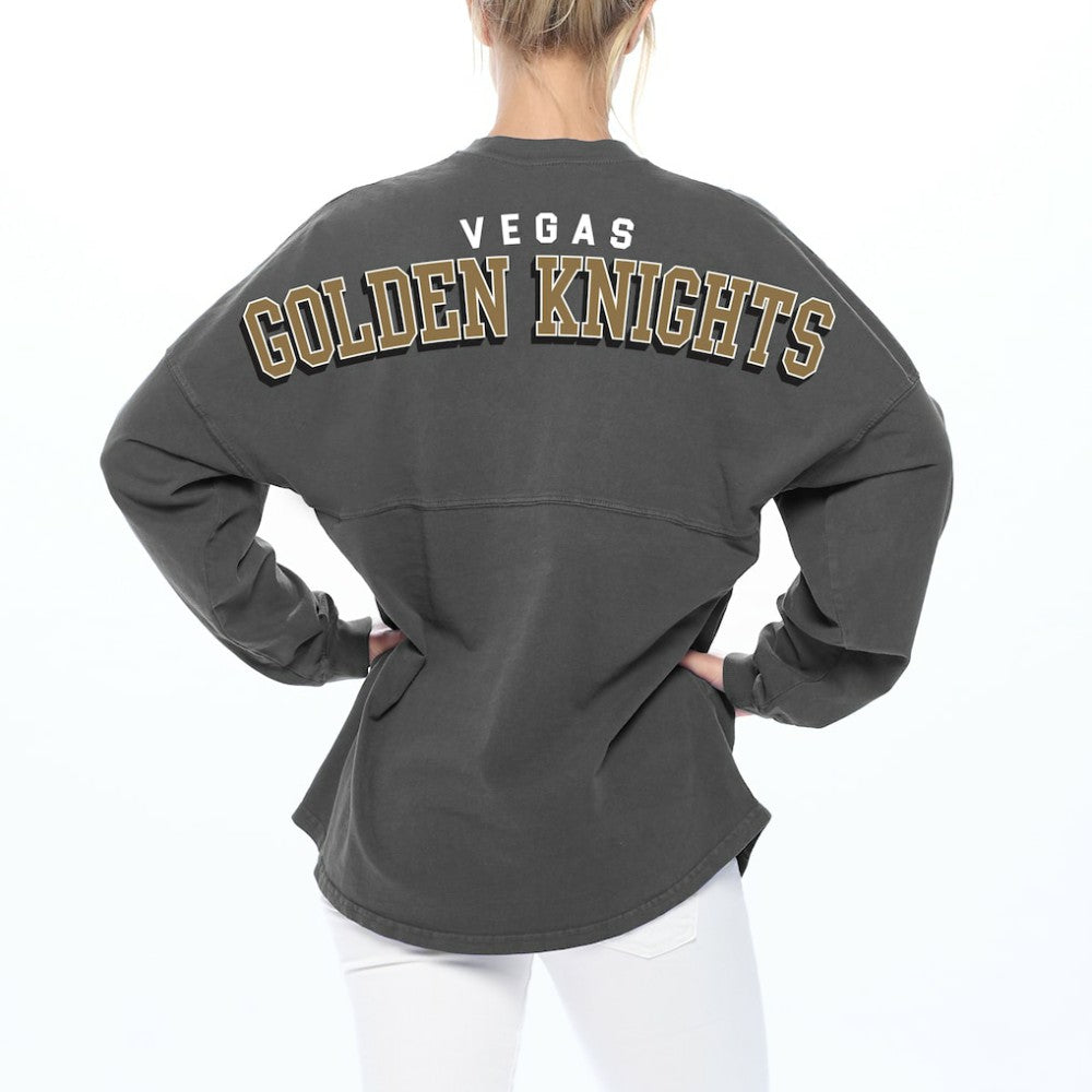 Vegas Golden Knights Fanatics Women's Spirit Lace-Up V-Neck Long Sleeve Jersey T-Shirt