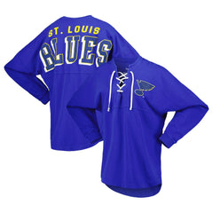 St. Louis Blues Fanatics Women's Spirit Lace-Up V-Neck Long Sleeve Jersey T-Shirt