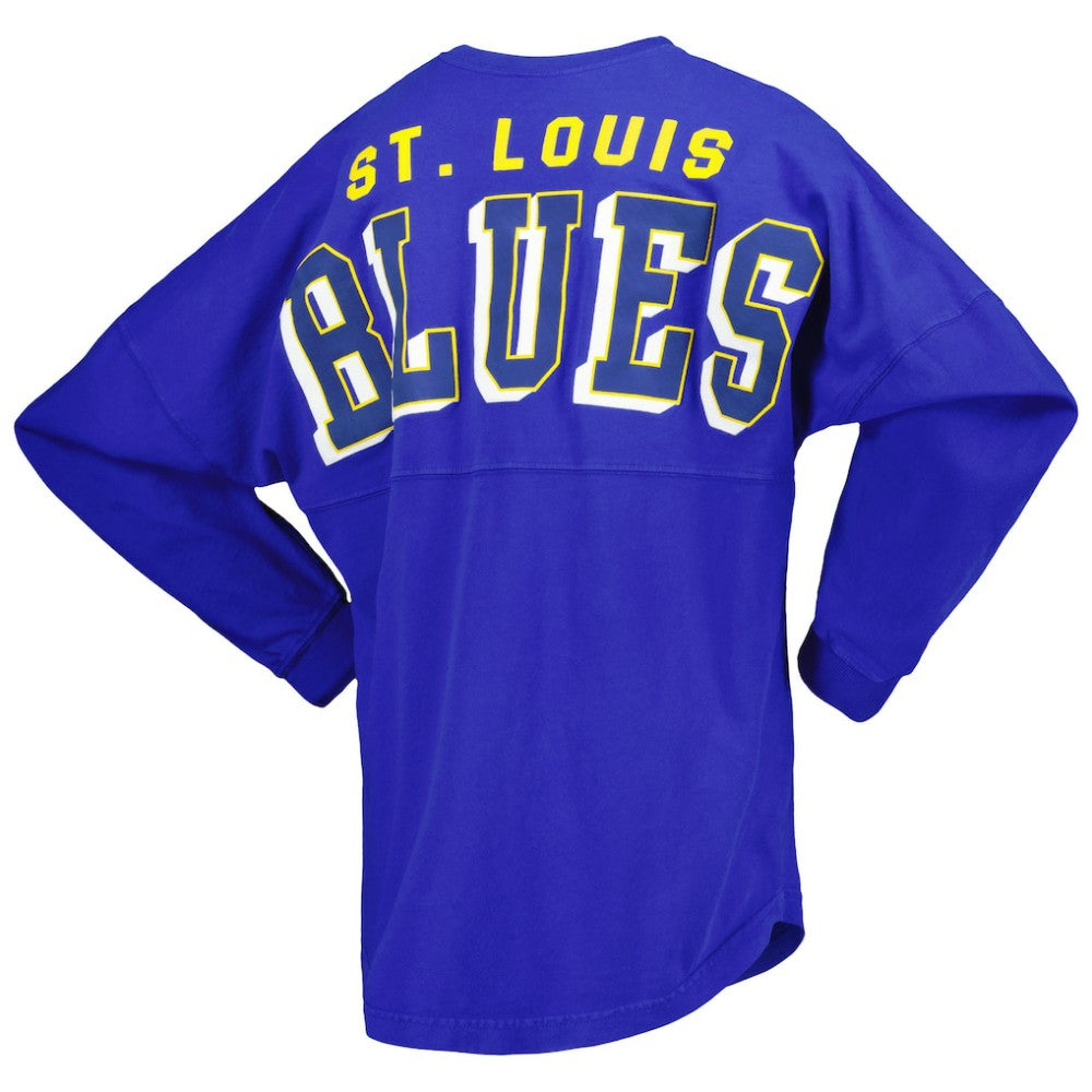 St. Louis Blues Fanatics Women's Spirit Lace-Up V-Neck Long Sleeve Jersey T-Shirt