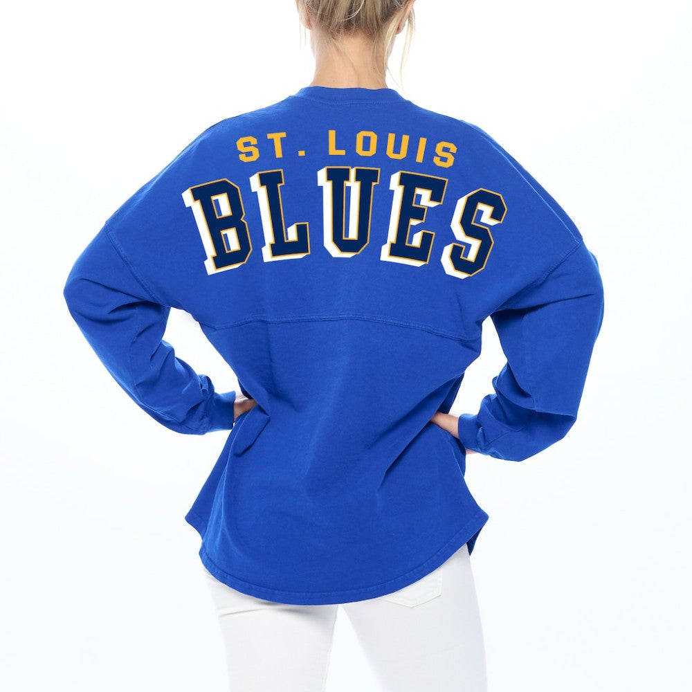 St. Louis Blues Fanatics Women's Spirit Lace-Up V-Neck Long Sleeve Jersey T-Shirt