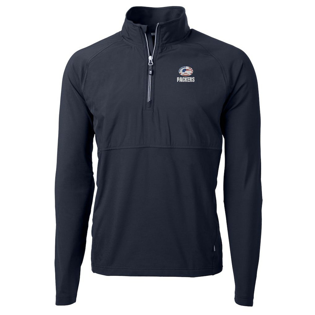 NFL Green Bay Packers Cutter & Buck Adapt Eco Knit Hybrid Recycled Quarter-Zip Pullover Top