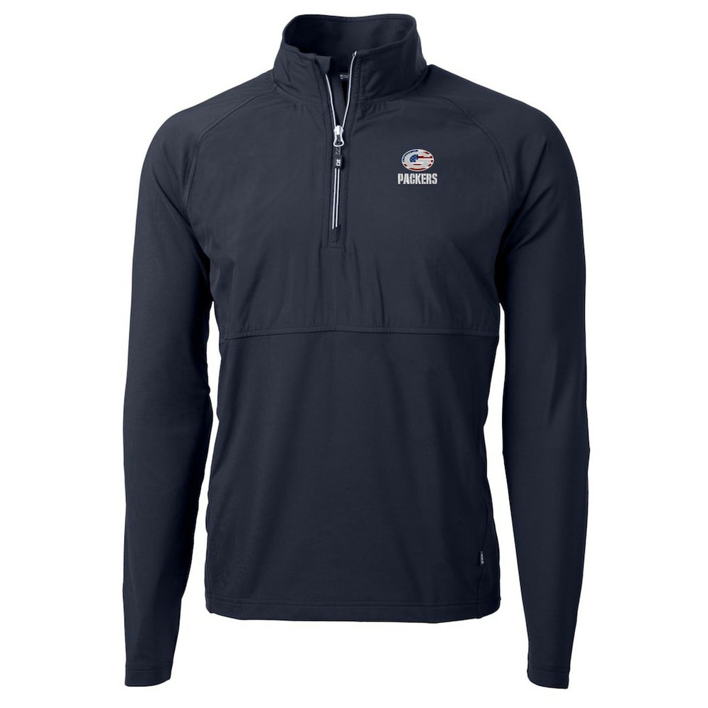 NFL Green Bay Packers Cutter & Buck Adapt Eco Knit Hybrid Recycled Quarter-Zip Pullover Top