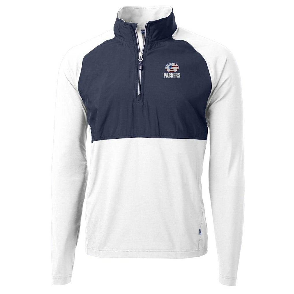 NFL Green Bay Packers Cutter & Buck Adapt Eco Knit Hybrid Recycled Quarter-Zip Pullover Top