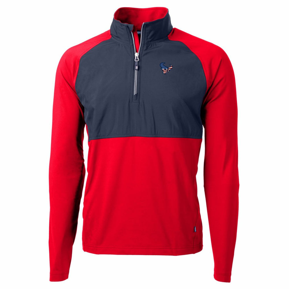 NFL Houston Texans Cutter & Buck Adapt Eco Knit Hybrid Recycled Quarter-Zip Pullover Top