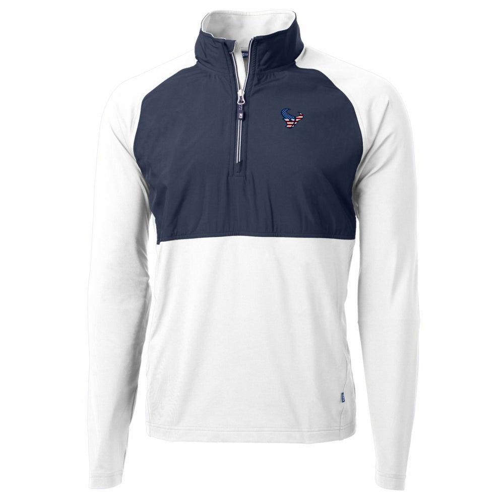 NFL Houston Texans Cutter & Buck Adapt Eco Knit Hybrid Recycled Quarter-Zip Pullover Top
