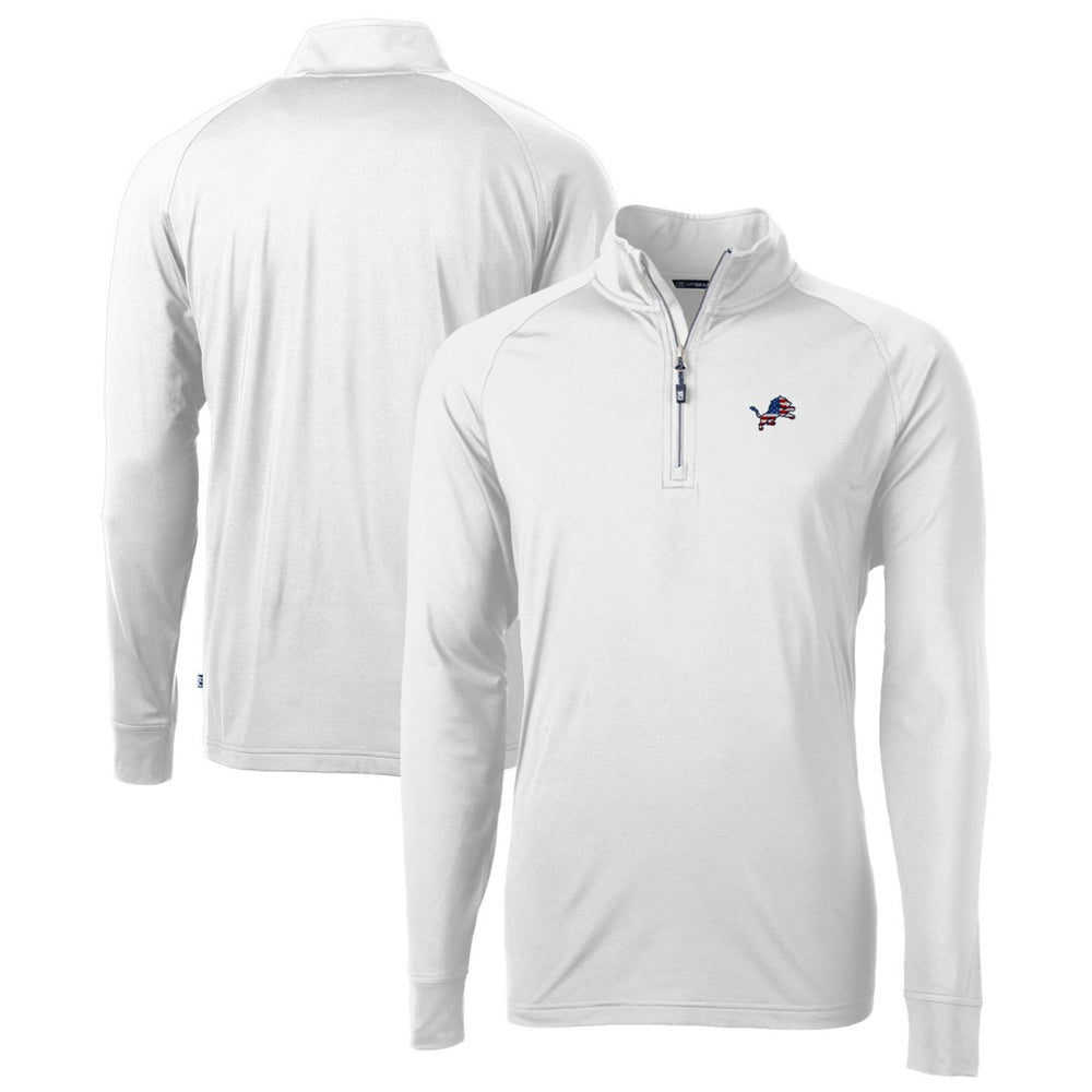 NFL Detroit Lions Cutter & Buck Team Adapt Eco Knit Hybrid Recycled Quarter-Zip Pullover Top