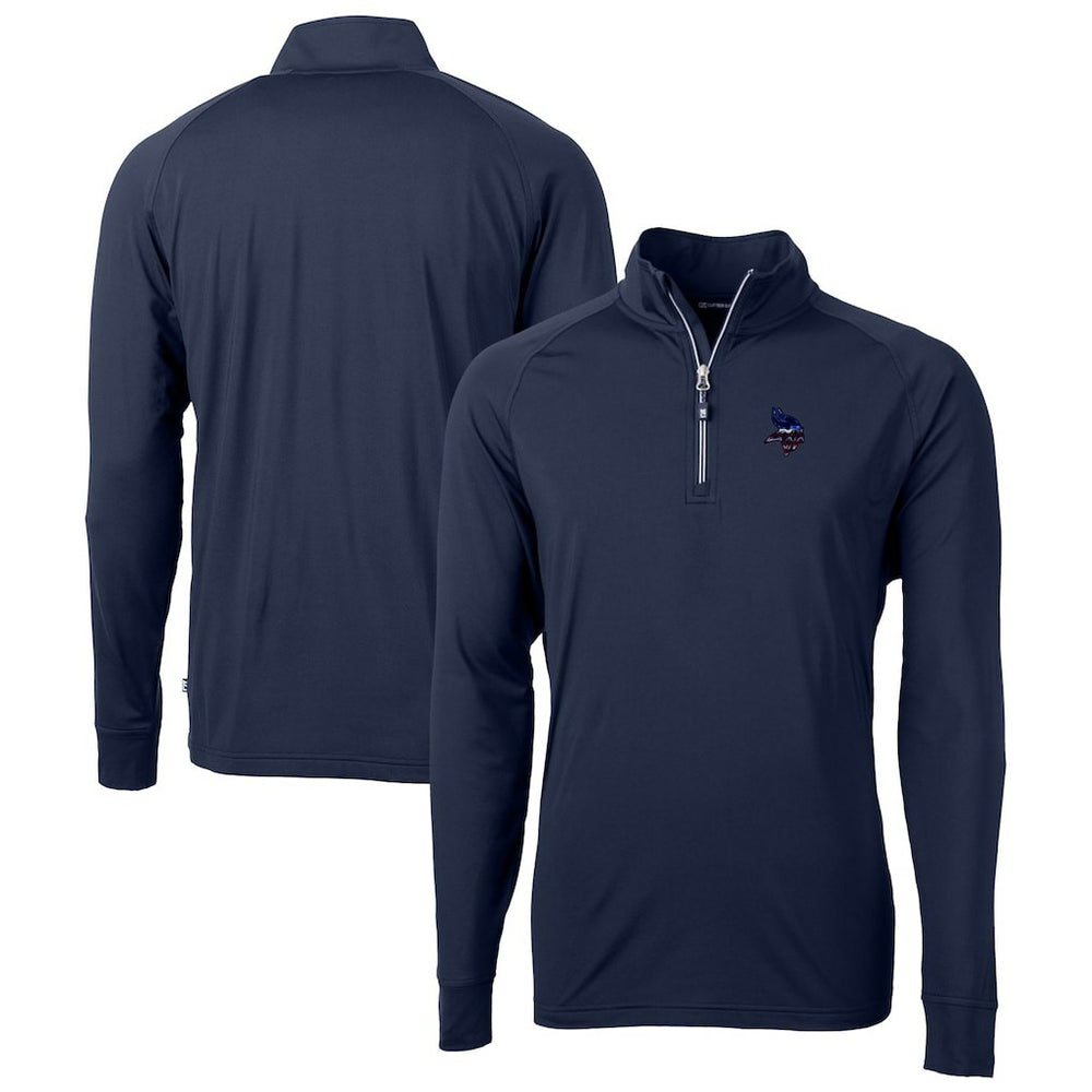 NFL Minnesota Vikings Cutter & Buck Team Adapt Eco Knit Hybrid Recycled Quarter-Zip Pullover Top