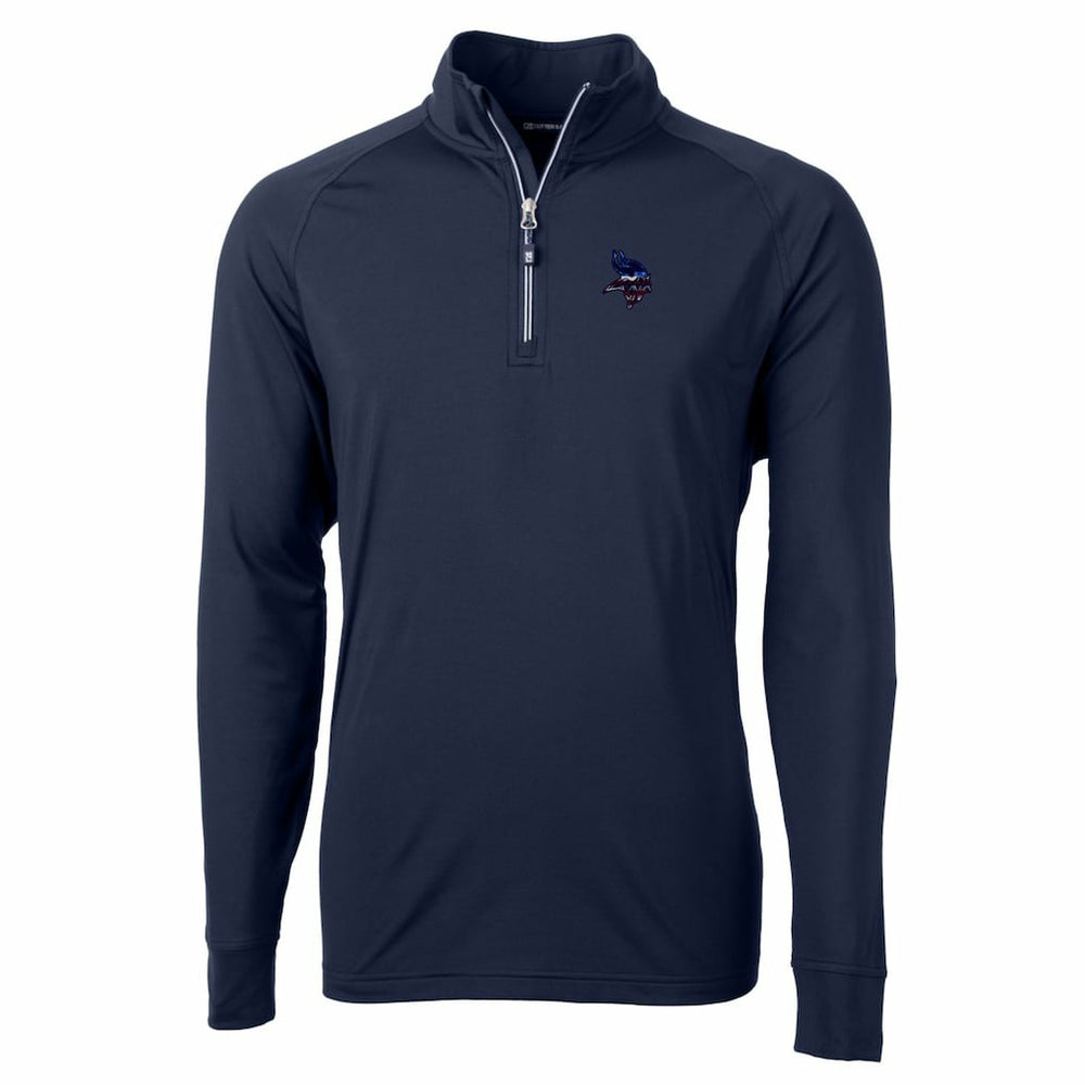 NFL Minnesota Vikings Cutter & Buck Team Adapt Eco Knit Hybrid Recycled Quarter-Zip Pullover Top