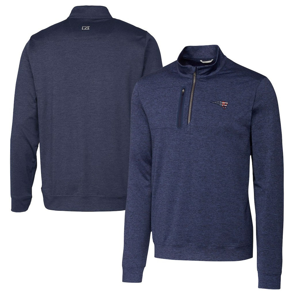 NFL New England Patriots Cutter & Buck Stealth Quarter-Zip Pullover Top
