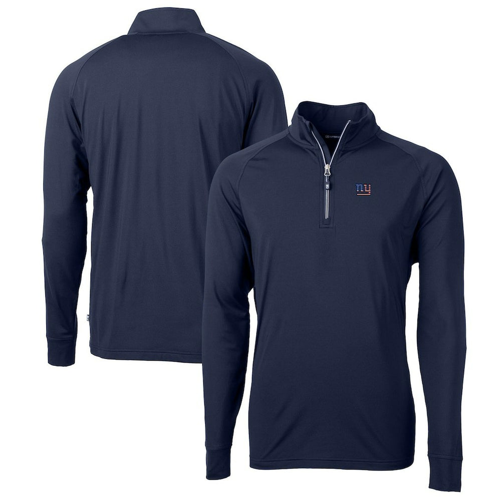 NFL New York Giants Cutter & Buck Big & Tall Adapt Eco Knit Stretch Recycled Quarter-Zip Pullover Top