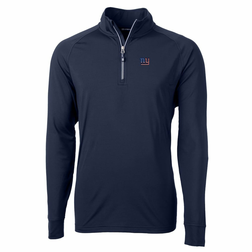 NFL New York Giants Cutter & Buck Big & Tall Adapt Eco Knit Stretch Recycled Quarter-Zip Pullover Top