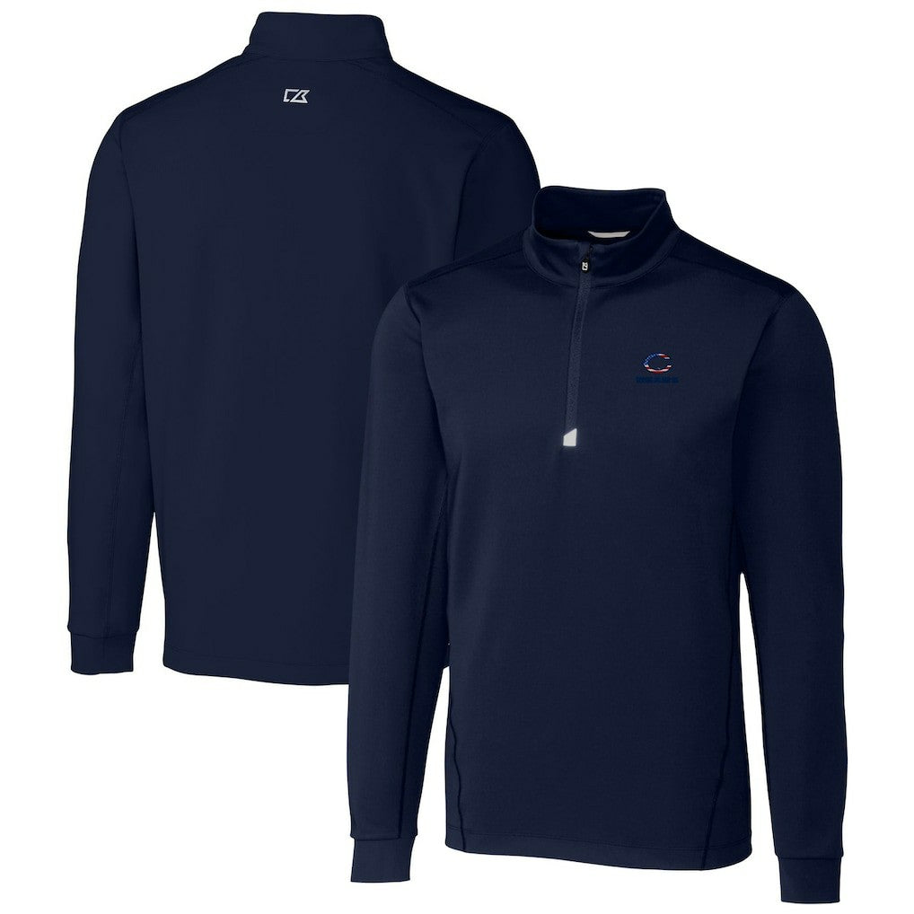 NFL Chicago Bears Cutter & Buck Big & Tall Traverse Stretch Quarter-Zip Pullover Top