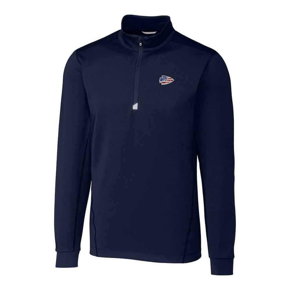 NFL Kansas City Chiefs Cutter & Buck Big & Tall Traverse Stretch Quarter-Zip Pullover Top