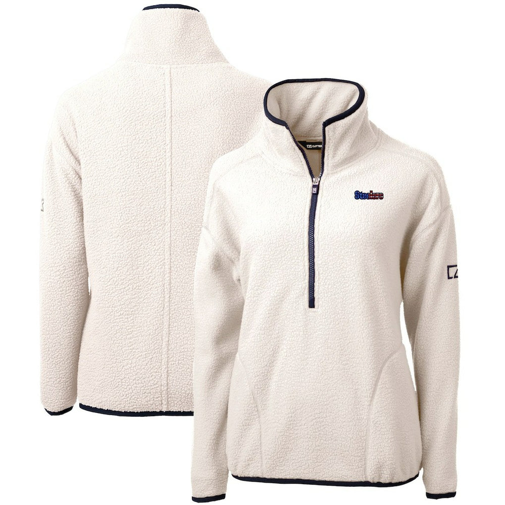 NFL Pittsburgh Steelers Cutter & Buck Women's Americana Cascade Eco Sherpa Fleece Half-Zip Pullover Jacket