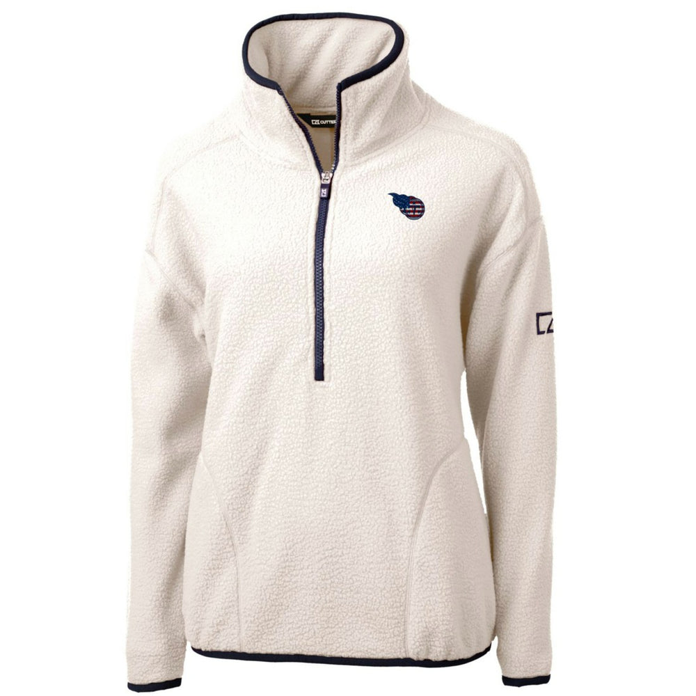 NFL Tennessee Titans Cutter & Buck Women's Americana Cascade Eco Sherpa Fleece Half-Zip Pullover Jacket