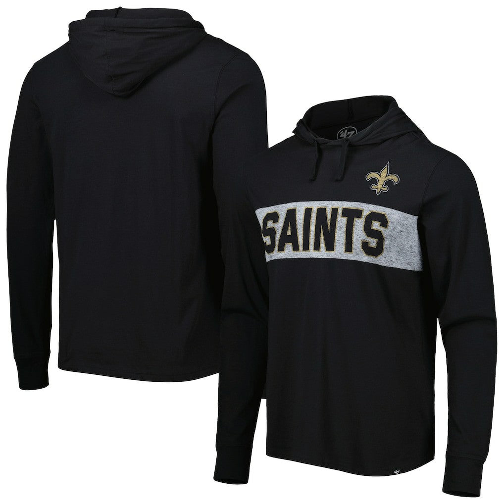 NFL New Orleans Saints '47 Field Franklin Hooded Long Sleeve T-Shirt