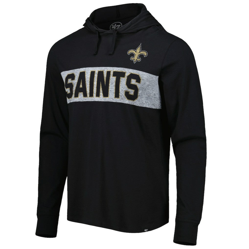 NFL New Orleans Saints '47 Field Franklin Hooded Long Sleeve T-Shirt