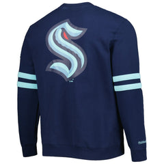 Seattle Kraken Mitchell & Ness Allover Logo Pullover Sweatshirt
