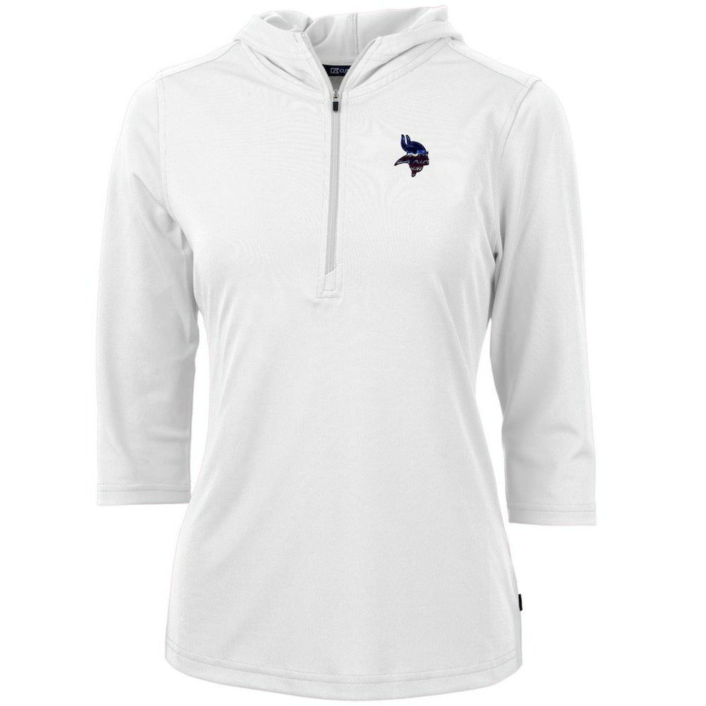 NFL Minnesota Vikings Cutter & Buck Women's Virtue Eco Pique 3/4 Sleeve Half-Zip Pullover Hoodie