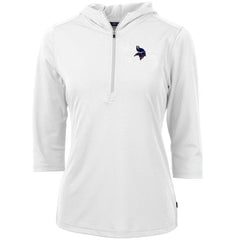 NFL Minnesota Vikings Cutter & Buck Women's Virtue Eco Pique 3/4 Sleeve Half-Zip Pullover Hoodie