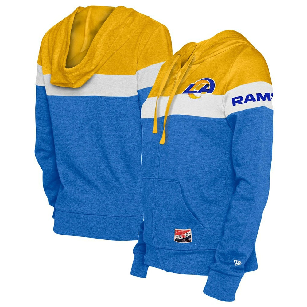 NFL Los Angeles Rams Women's Throwback Colorblock Full-Zip Hoodie