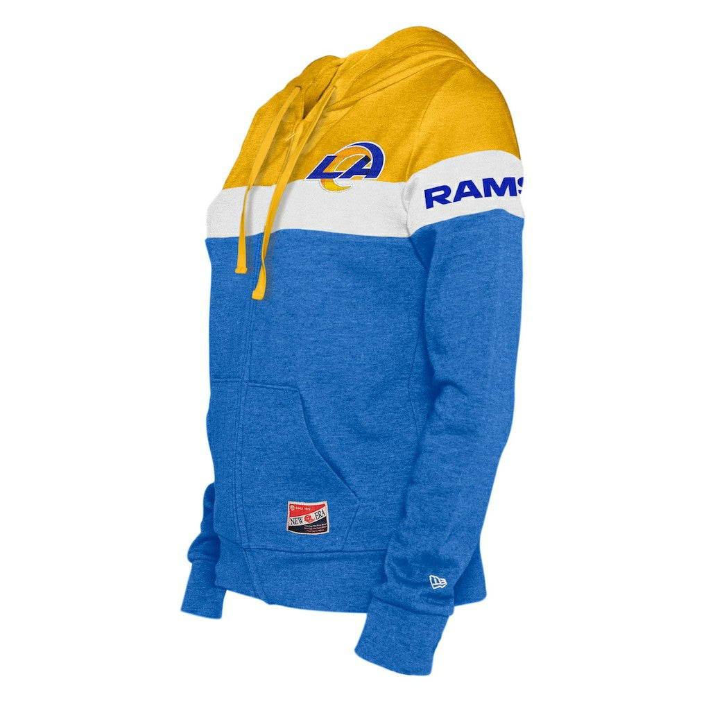 NFL Los Angeles Rams Women's Throwback Colorblock Full-Zip Hoodie