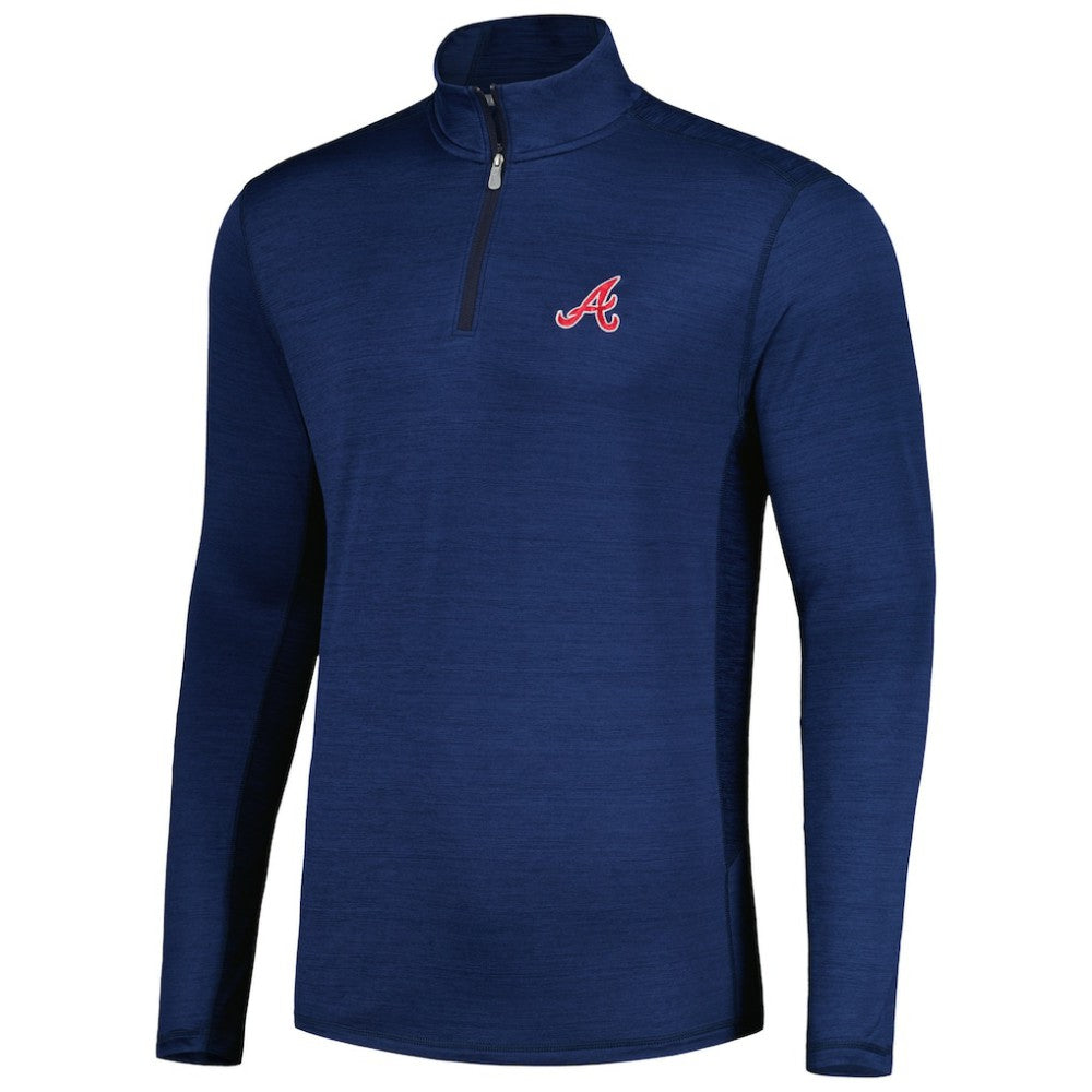 Atlanta Braves Tommy Bahama Delray IslandZone Half-Zip Top - Navy