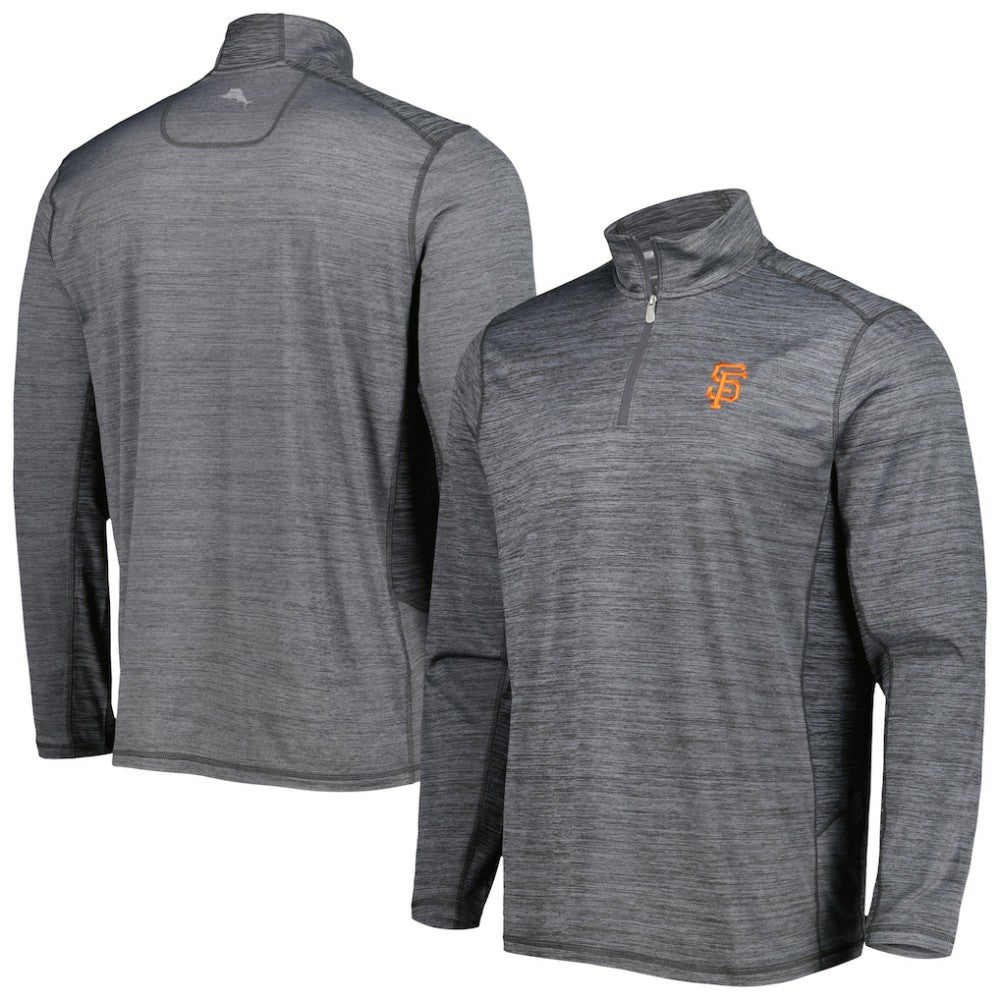 San Francisco Giants Tommy Bahama Delray IslandZone Half-Zip Top - Gray