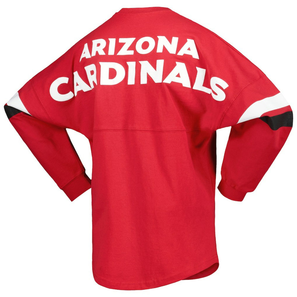 NFL Arizona Cardinals Women's Spirit Jersey Lace-Up V-Neck Long Sleeve T-Shirt