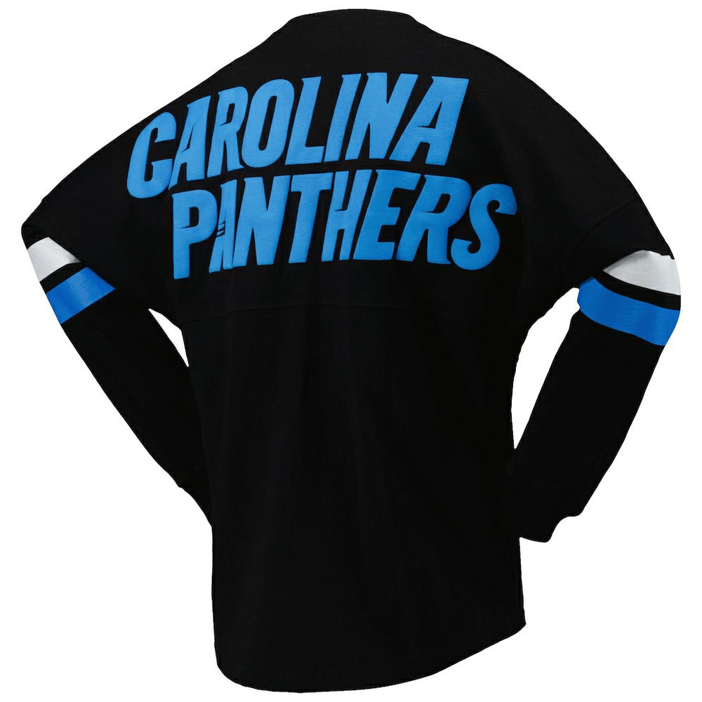NFL Carolina Panthers Women's Spirit Jersey Lace-Up V-Neck Long Sleeve T-Shirt