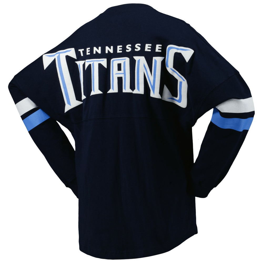 NFL Tennessee Titans Women's Spirit Jersey Lace-Up V-Neck Long Sleeve T-Shirt