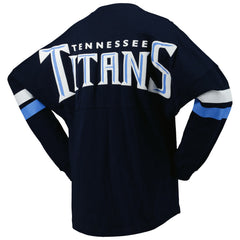 NFL Tennessee Titans Women's Spirit Jersey Lace-Up V-Neck Long Sleeve T-Shirt