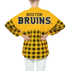 Boston Bruins Fanatics Women's Buffalo Check Long Sleeve T-Shirt